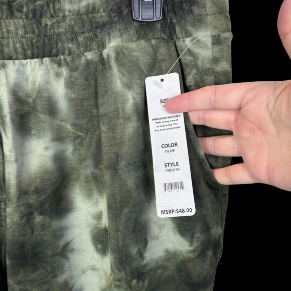 13. Small, Medium - VOGO Lightweight Tie Dye Joggers Loungewear Olive Green NEW - Picture 3 of 5